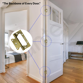 Plantex Stainless Steel Butterfly Hinges for Door/Non-Mortise Hinge/4 Inch x 14 Gauge Door Hinge/2.5 mm Hinges for Home/Office/Hotel - Pack of 24 (Brass Antique)