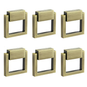 Plantex Drawer Kadi/2 Inch Chest Handle for Drawer/Square Cabinet Kadi/Pull-Push Small Kadi for Home/Office Drawer - Pack of 6 (SH-358, Brass Antique)