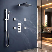 Plantex Brass Body Jet Shower for Bathroom/Wall Mounted Square Rain Shower Body Jet/High Pressure Massage Spray Jet - Pack of 4 (Chrome, BSH-022)