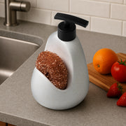 Plantex Ceramic Soap Dispenser with Scruber/Liquid Soap Dispenser/Sink Dish Washing Soap Dispenser Set/Soap Dispenser for Wash Basin Ceramic - Bathroom Accessories