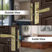 Plantex Stainless Steel Door Lock Ã¢â‚¬â€œ Bathroom Door Lock/Mortise 8inch Keyless Plate Handle Set for Home/Bathroom/Storeroom/Balcony/Office - Pack of 1 (DTM-659, Brass Antique)
