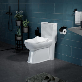 Plantex Commode for Toilet/Ceramic One Piece Western Toilet/Rimless Commode with Soft Closing Toilet Seat - S Trap Outlet (White)