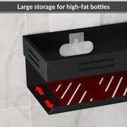 Plantex No Drill Bathroom Shelves/Stainless Steel Self Adhesive Shelf for Bathroom/Wall Shelf for Kitchen/Bathroom Shelf- Pack of 2 (16 x 4 Inch - Black)