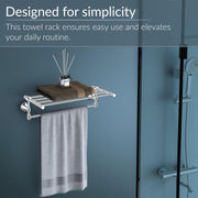 Plantex 304 Grade Stainless Steel Towel Rack for Bathroom/Towel Stand/Hanger/Bathroom Accessories - Niko (18 Inch-Chrome)