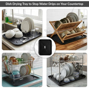 Plantex Dish Drainer Tray Only/Rectangular Water Drain Tray for Kitchen Basket/Plastic Drip Tray Water Collector for Utensils Basket  â€“ Pack of 1 (Black, 45 x 35 x 3 cm)