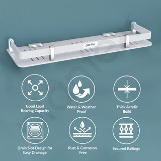 Plantex Acrylic Bathroom Shelf/Shelf for Bathroom Wall/Bathroom Shelf Rack/Kitchen Organiser/Stand (15x5 Inches-White)