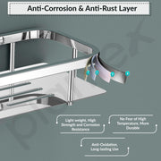 Plantex 304 Grade Stainless Steel Bathroom Shelf for Wall/Storage Shelves for Kitchen/Wall Mounted Bathroom Organizer -(15X5 Inches Chrome Finish)