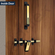 Plantex Stainless Steel Door Kit for Single Door/Door Accessories (10-inch Al-Drop,8-inch Latch,2 Handles,7-inch Tower Bolt and 4-inch Door Stopper-(Black & Gold)