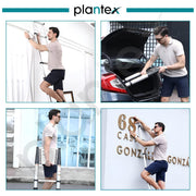 Plantex 16.40 feet (5m) Telescopic Ladder/Durable Steps/Height Adjustable Aluminium Ladder/Telescopic Ladder/Extendable Portable Steps and Compact Design