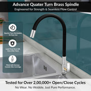 Plantex Sink Tap For Basin With Water Saving Nozzle For Sink Tap/Flexible Silicone Swivel Spout Kitchen Faucet/Water Tap For Kitchen Sink-(COL-1012B), Black