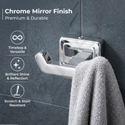 Plantex 304 Grade Stainless Steel Robe Hook/Hanger/Hook for Hanging Towel in Bathroom/Living Room - Decan (Chrome)