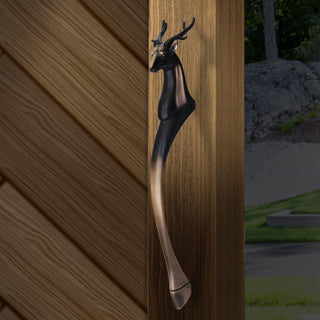 Plantex 16-inches Deer Shape Main Door Handle/Heavy Duty Door Handle & Home Decor - Pack of 1 (285-Copper Antique) - 3 Years Warranty