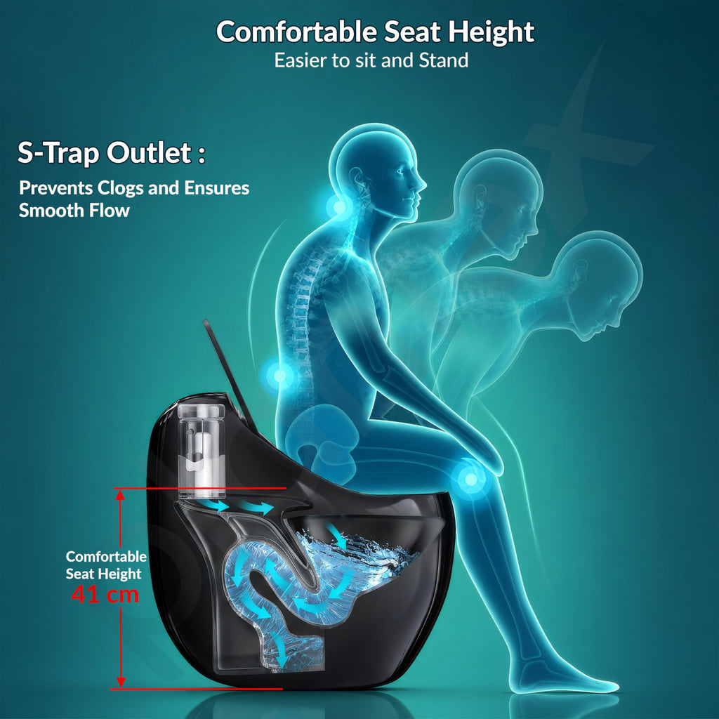 Plantex Imported Western Commode/Rimless Siphonic Vaccum Flush/One ...