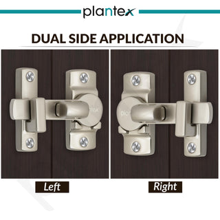 Plantex Door Latch for Balcony/Bathroom/Bedroom/Garden/Flip Latch Lock for Door/Lock Latch for Door/Chitkani/Back Stopper - Pack of 3 (Satin)