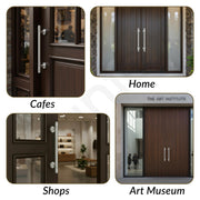 Plantex Main Door Handle/Pull & Push Handles for All Doors of House, Office, Hotels/300mm Wooden & Glass Door Handle - Pack of 1 (Satin Steel & Chrome)