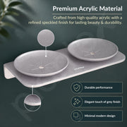 Plantex Dual Soap Holder for Bathroom/Acrylic Double Round Soap Dish/Stand/Bar/Soap Case/Bathroom Accessories - Pack of 1 (VIG-122, Grey)
