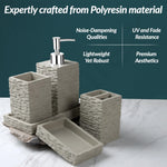Plantex Polyresin  Bathroom Accessories Set Soap Dispenser/Toothbrush Holder/Bathroom Tray/Tumbler Holder/Soap Dish - 5 Piece(923)