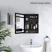 Plantex Bathroom Cabinet with Mirror/ABS Bathroom Storage Organiser/Multipurpose Bathroom Shelf/Wall Mount Mirror Cabinet for Wash Basin (14x18 Inch, Black)