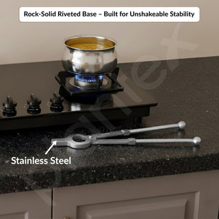 Plantex Stainless Steel Kitchen Pincers/Sandasi/Sansi/Pakkad/Utensils Holder (Chrome)