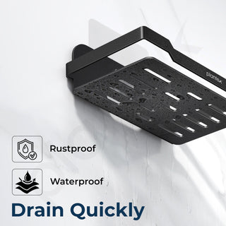 Plantex Self Adhesive Soap Dish for Bathroom/Stainless Steel Soap Holder for Washbasin/Soap Stand for Bathroom Without Drill/Bathroom Accessories - Pack of 3 (Black)