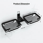 Plantex Aluminum Bathroom Dual Soap Holder with Hook/Soap Stand/Soap Dish/Bathroom Accessories - Black