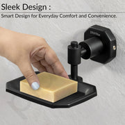 Plantex 304 Grade Stainless Steel Soap Holder for Bathroom/Soap Dish/Soap Stand for Kitchen Sink/Soap Case/Bathroom Accessories- Nipron (Black)