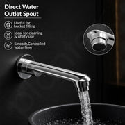 Plantex Shower Combo Set for Bathroom/Brass Single Knob Diverter/Bath Tub Spout/8x8 Inch Ultra Slim Overhead Shower/12-Inch Shower Arm - Chrome
