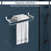 Plantex 304 Grade Stainless Steel 24 inch Towel Rack /Rod for Bathroom/Towel Bar/Towel Hanger/Towel Storage for Bathroom - Crystal (Chrome)