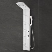 Plantex SS-304 Marble Textured Shower Panel for Bathroom with Showerhead/Hand Shower with Hose Pipe & Clamp/Body Massage Jets/Bathroom Shower System -(KM-8099)