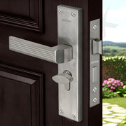 Plantex Stainless Steel Door Lock Handle Set/6-Lever Lock Mechanism with 3 Years of Warranty/Mortise Lock with 3 Keys, Brass Lock Body & Cylinder - (DTM-661, Matt)