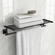 Plantex 304 Grade Stainless Steel 24-inch Bathroom Towel Hanger/Towel Rack/Towel Stand/Holder/Bathroom Accessories - Squaro (Black)