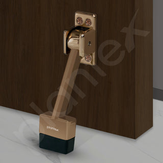 Plantex 5 Inch Long Gate Stopper for The Wooden Door/Door Stopper with Rubber Grip - (Pack of 3) Rose Gold