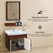 Plantex Unbrekable Bathroom Vanity Cabinet & Washbasin Set/Washbasin with Cabinet/Basin Cabinet for Bathroom with Mirror (Brown)