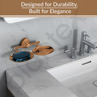 Plantex J4 Stainless Steel Double Soap Dish for Bathroom/Soap Holder for Bathroom/Wall Mounted Soap Holder/Bathroom Accessories (PVD Rose Gold Finish) Angel