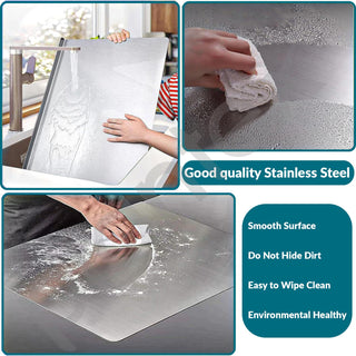 Plantex Stainless Steel Chopper Board for Kitchen Use/L-Shape Chopping Board/Non-Slip, Rust-Proof, Anti-Bacterial Surface Cutting Pad (Pack of 1, Chrome Finish, Size-35.5 cm X 23 cm)