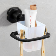 Plantex 304 Grade Stainless Steel Tooth Brush Holder/Tumbler Holder for Wash Basin/Bathroom Accessories - Nipron (Black)