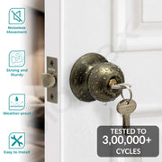 Plantex Stainless Steel Door Locks For Bedroom/Main Door Lock/Cylindrical Lock Set Door Lock For Home Office Hotel (Brass Antique)