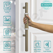 Plantex Door Handle/20.5 Inch Main Door Handle/Pull-Push Door Handle/Door Accessories - Pack of 1 (Satin White & Chrome)