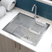 Plantex Guranteed Stainless Steel 304 Grade Kitchen Sink/Undermount Sink for Kitchen with 7 Years of Warranty by Plantex/Single Bowl Sink with Fittings & Drying Rack (Silver Matt - 21x18 Inches)