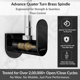 Plantex Pure Brass Single Lever Angle Valve for Bathroom with Brass Wall Flange and Teflon Tape/Angle Cocke for Bathroom-7 Year Warranty by Plantex- [ORN-205-PVD Black]