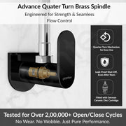 Plantex Pure Brass Single Lever Angle Valve for Bathroom with Brass Wall Flange and Teflon Tape/Angle Cocke for Bathroom-7 Year Warranty by Plantex- [ORN-205-PVD Black]