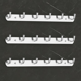Plantex Wall Hooks for Hanging Cloth/Stainless Steel Towel Hangers/Bathroom Robe Hooks/Door Hangers/Wall Hook Rack/Hook Rail for Hanging Keys - 6 Hooks (Pack of 3, Chrome)