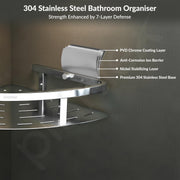 Plantex 304 Stainless Steel Corner/Bathroom Shelf/Kitchen Shelf/Wall Mount - Pack of 1 (Chrome,9x9 Inches)