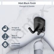 Plantex 304 Grade Stainless Steel Robe Hook/Robe Hooks for Bathroom/Cloth Hanger for Wall/Hooks/Bathroom Accessories - Black (Parv)