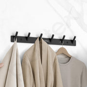 Plantex Wall Hooks for Hanging Cloth/Stainless Steel Towel Hangers/Bathroom Robe Hooks/Door Hangers/Round Wall Hook/Hook Rail for Hanging Keys - 6 Hooks (Pack of 3, Z-Black)