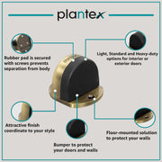 Plantex Premium Floor Mounted Door Buffer/Sound Dampening Rubber Buffer for Bed Room/Living Room/Kitchen/Bathroom Door/Stops for Door – (Brass Antique)