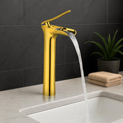 Plantex Single Lever Pillar tap for Wash Basin/Pure Brass Hot & Cold Basin Mixer Basin TapMixer Tap for Bathroom - Pack of 1 (Gold)