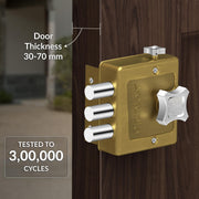 Plantex Dead Bolt Lock/Rim Lock Set for Home/Hotel/Office - Pack of 1 (Brass Antique)