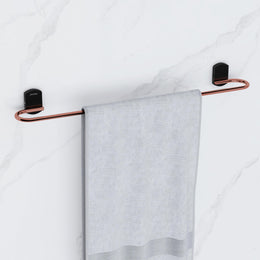 Plantex 304 Grade Stainless Steel 24 inch Single Towel Rod/Towel Bar/Towel Hanger for Bathroom/Bathroom Accessories - Pack of 1 (Parv-Rose Gold & Black)