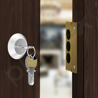 Plantex Heavy Duty Tri Bolt Keypad Lock with Key & Knob for Main Door/Suitable on Single Door for Home,Office,Hotel (Brass Antique)